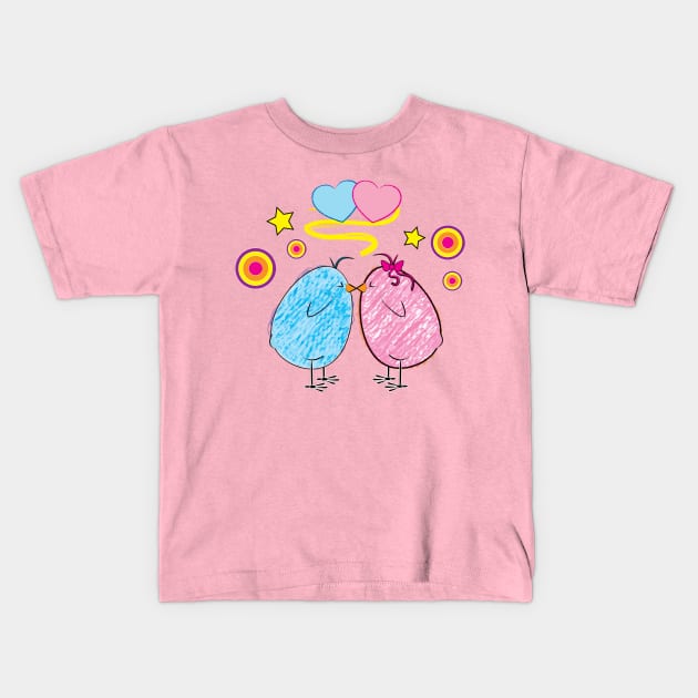 Chicks in Love Kids T-Shirt by PenguinCornerStore